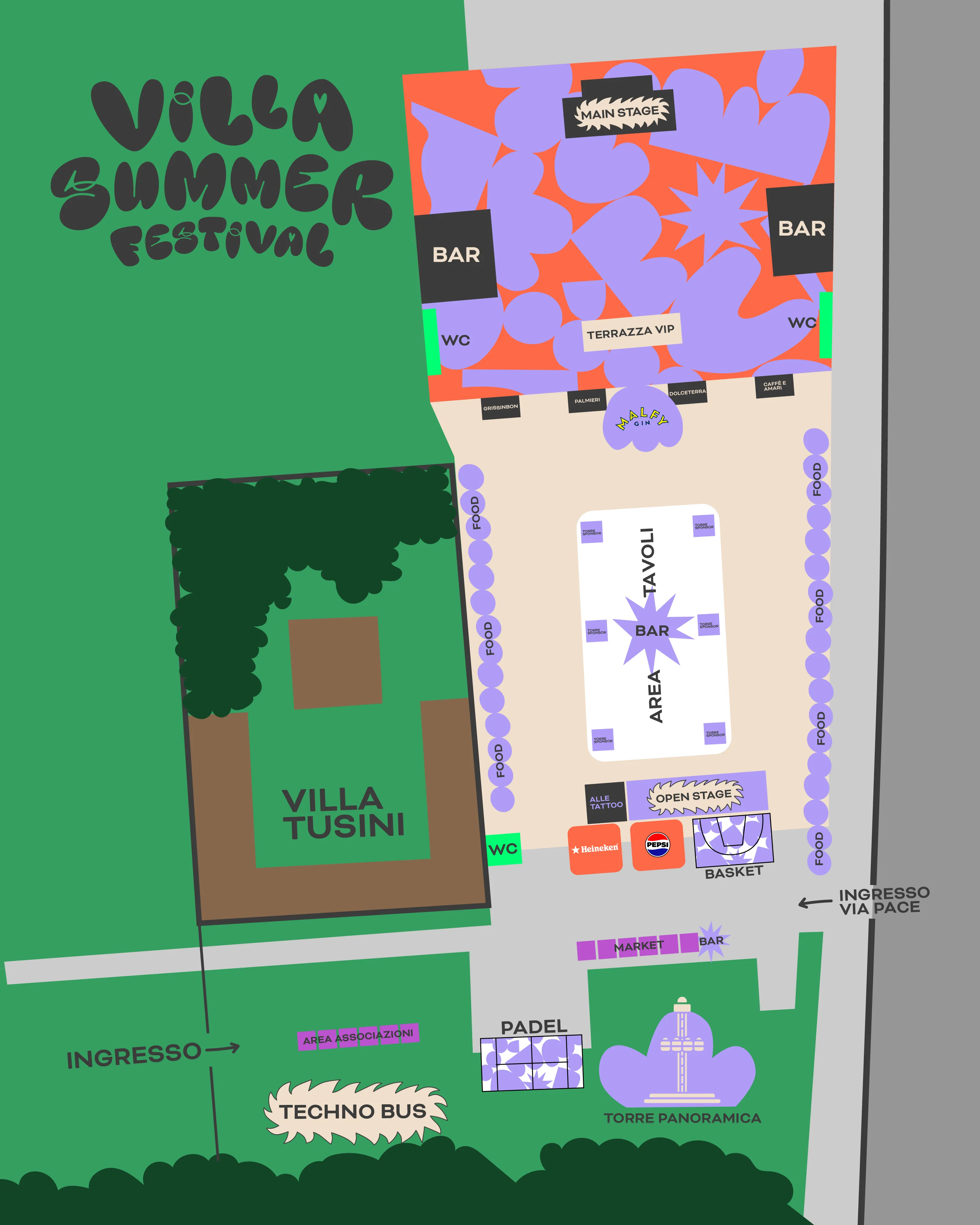 Mappa del Villa Summer Festival